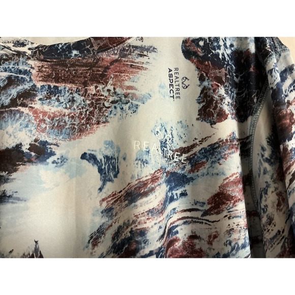 RealTree Fishing Shirt Large Blue Brwn Aspect Long Sleeve Wicking Outdoor Nature - Picture 6 of 6